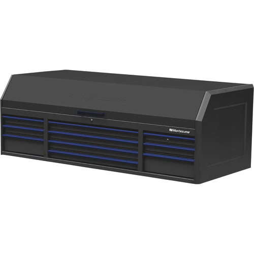 Montezuma Tool Box - 10 Drawer Tool Chest with Multiple Power Outlets & Black Powder Coat Finish - 72" x 30" M723010CH