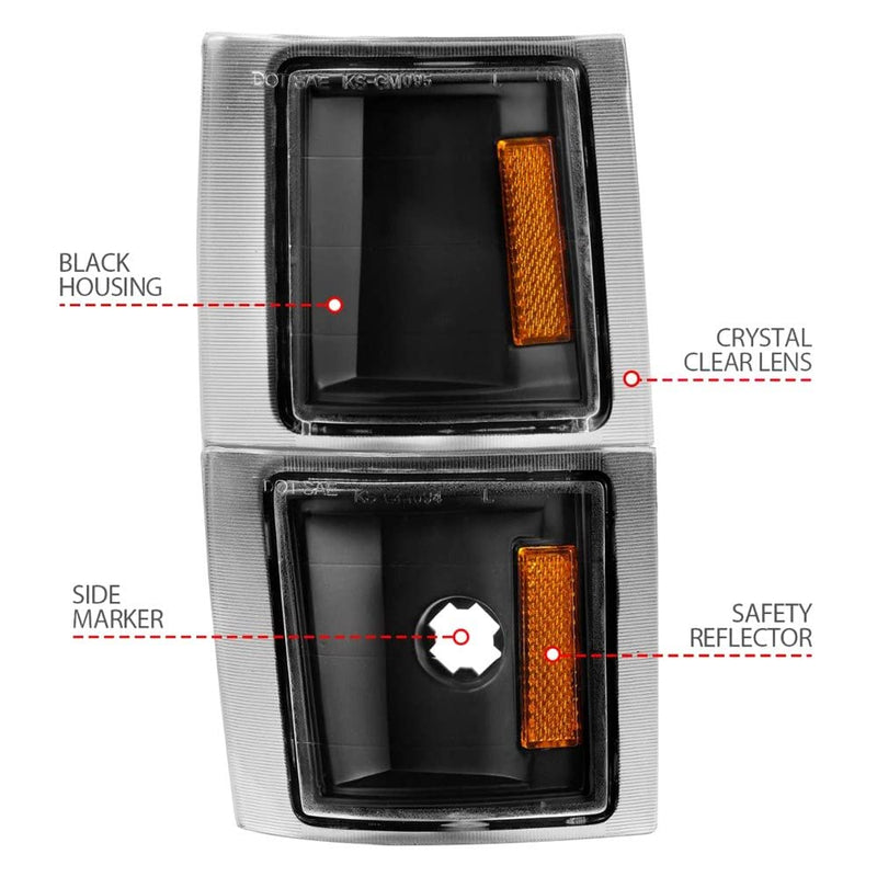 Black Crystal Anzo Turn Signal/Corner Lights