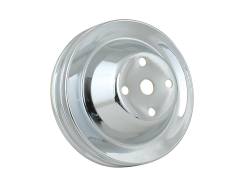 Chrome Mr. Gasket Water Pump Pulley-Dlb Grv