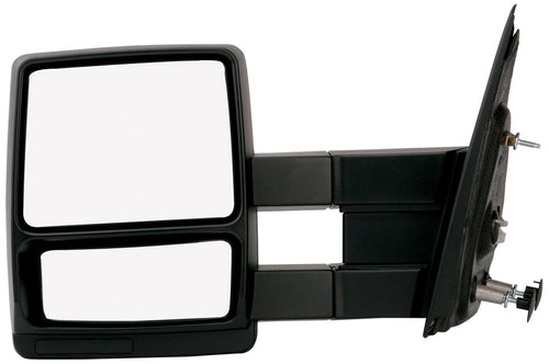 K Source Towing Mirror Pair Extebdable for 2004-2014 F150, Textured Black, Manual, Adjustable, Dual Lens, Convex & Flat Mirror, Foldaway
