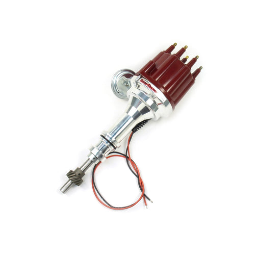 Pertronix D7130711 Flame-Thrower Red Male Cap Vacuum Advance Billet Electronic Distributor with Ignitor III Technology for Ford Small Block