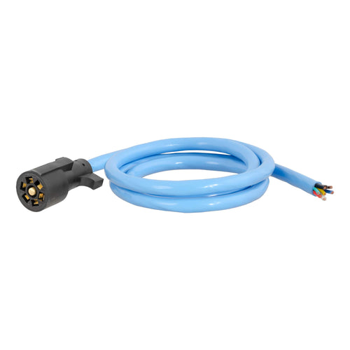 CURT 56611 7-Pin RV Blade Trailer Wiring Harness Plug, Extreme Temperature, Cold Weather 6-Foot Blunt-Cut Wires, -40F to 221F Degree Rating