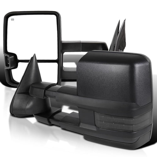 Spec-D Tuning Power + Heated Facelift Style Tow Mirrors w/Smoke LED Signal Compatible with 1999-2002 Chevy Silverado GMC Sierra Left + Right Pair