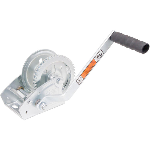 Pulling Winch Dutton-Lainson Company (DLC1600) - Rust-Resistant for Horizontal Pulling Applications and Hauling - 1600 lb Capacity, Plated, 9-1/2" Handle, 4.4:1 Gear Ratio, No Strap - Made in USA