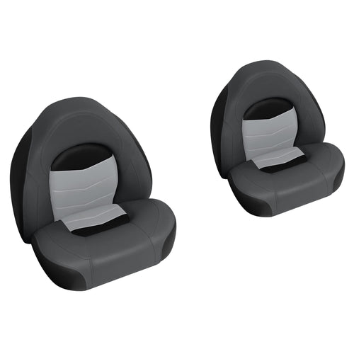 3303-860 Wise Pro-Angler Series Bass Bucket Seat 2-Piece Set Charcoal/Black/Marble Grey