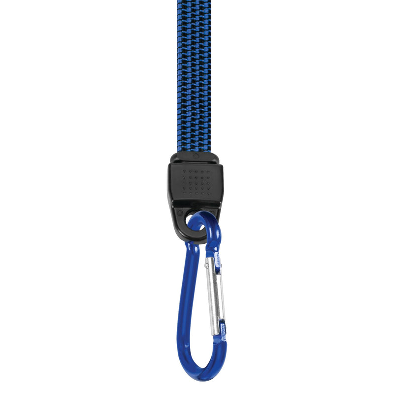 W1451 Performance Tool 12-Inch Flat Bungee w/ Carabiner - Heavy Duty and Secure Strapping for Tarpaulins, Camping Gear, Luggage, and More