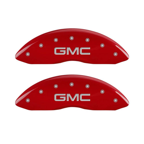 MGP Caliper Covers Red 34015SGMCRD for GMC - Engraved Front & Rear44; Set of 4