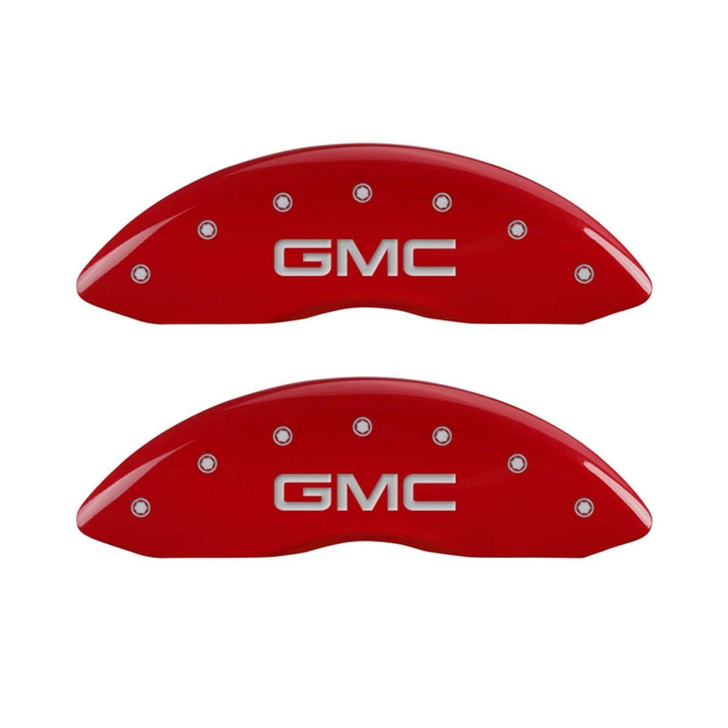 MGP Caliper Covers Red 34015SGMCRD for GMC - Engraved Front & Rear44; Set of 4