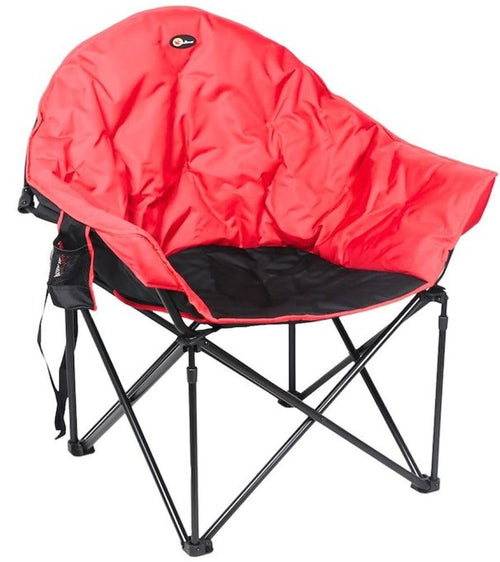 Big Dog Faulkner 49579H Bucket Chair Burgundy Black Camouflage Foldable Camping Chair with Padded Seat and Backrest Cup Holder and Carry Bag 300 lb Capacity Steel Frame