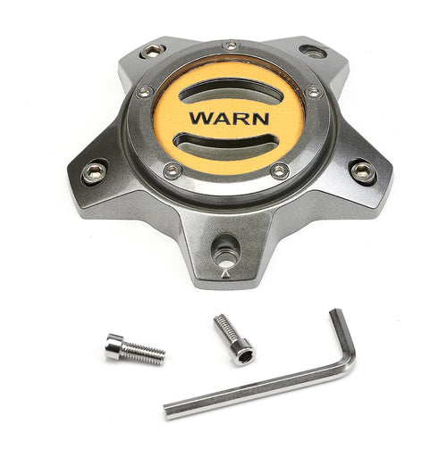 106682 WARN Wheel Hub Center Caps (Gunmetal Gray/Gold), Fits: Warn Wheels