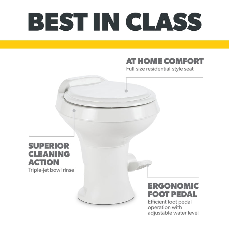 300 Series Dometic Standard Height Toilet, White