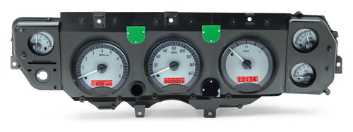 Dakota Digital VHX-70C-CVL-S-R Analog Dash Gauge System Compatible with 1970-72 Chevy Chevelle SS, El Camino and Monte Carlo and 1971 GMC Sprint SP, Silver Alloy Style, Red Backlighting