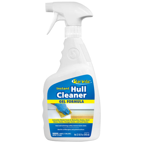 Instant Hull Cleaner STAR BRITE - 32 Oz Gel Spray - Easily Remove Stains, Scum Lines & Grime on Boat Hulls, Fiberglass, Plastic & Painted Surfaces - Easy to Use Formula (096132)