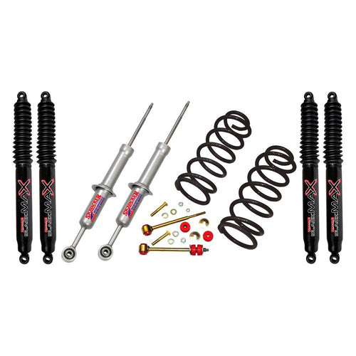 Performance Strut Suspension Lift Kit w/Shock Skyjacker FJ730STK-B Black MAX Shocks 3 in. Lift Incl. Rear Coils Sway Bar End Links