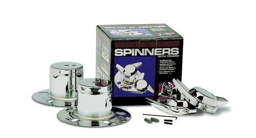 Gorilla 73515 Automotive Chrome 3 Bar Spinners with Towers - Pack of 4