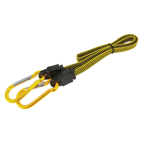 24-Inch Performance Tool W1453 Flat Bungee Cord with Carabiner Hook, Anodized Aluminum, Corrosion Resistant, Easy to Install, Load Limit 60lbs