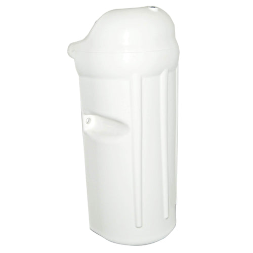 7" x 17" White Dock Post Bumper with Inflation Valve, Taylor Made, Slides Over 1.5" Dock Pipe, Protects Boats, Made in the USA - 2020108507
