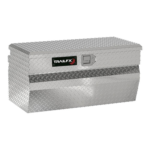 Chest Tool Box TrailFX Single Lid with Struts Polished 16-Gauge Diamond Tread Aluminum 7.2 Cubic Foot 36 Inch Length x 19-7/8 Inch Width x 17-1/8 Inch Height Bright Finish TrailFX 150361