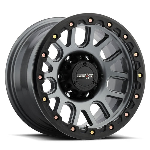 Black VISION OFF-ROAD NEMESIS Wheel with Matte MACHINED FACE (0 x 9. inches /6 x 135 mm, 0 mm Offset)