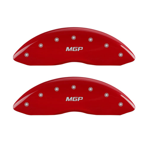 MGP Caliper Covers Set of 4 22234SMGPRD, Engraved Front Rear: MGP, Red Powder Coat Finish, Silver Characters