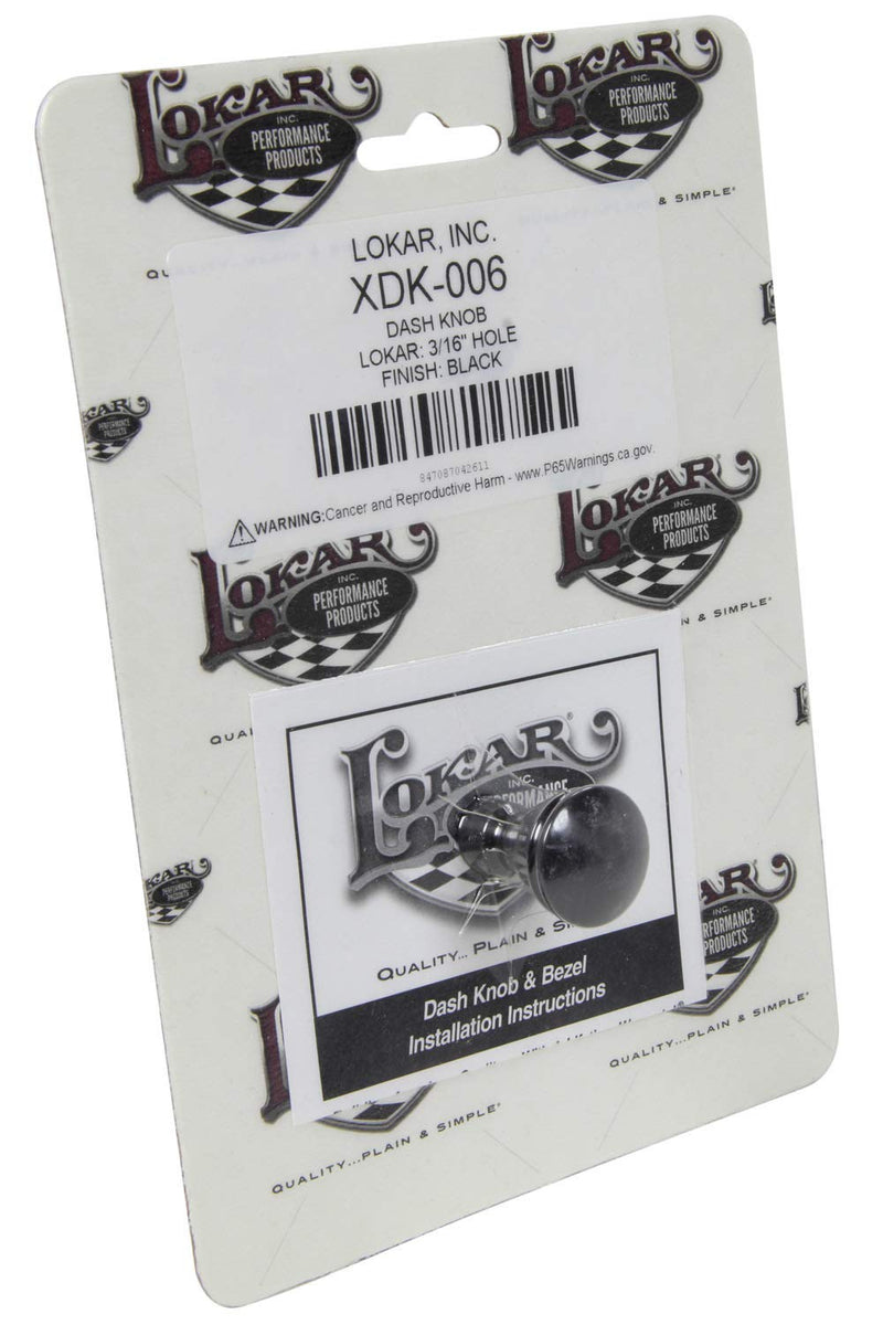 Lokar XDK-006 Performance Products Dash Knob - 3/16" Hole - Black