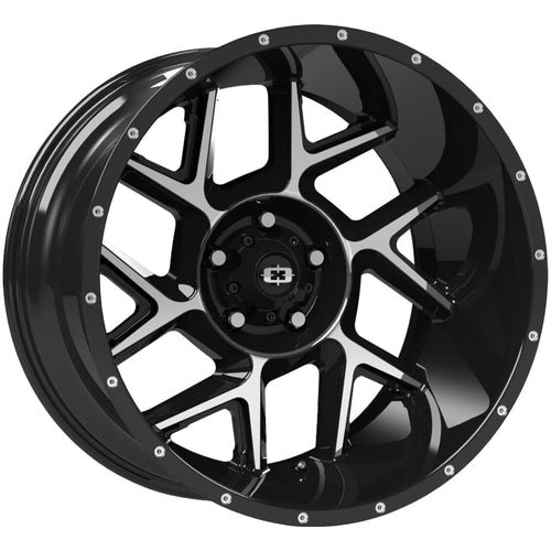 20x12 Vision Sliver 360 -51mm Black/Machined Wheel Rim 20" Inch 5x5.5"