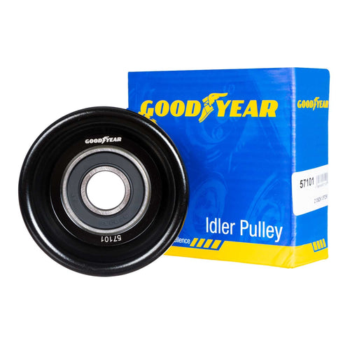 Belt Drive Idler/Tensioner Pulley Goodyear Belts 57101 - Black - Acura MDX (2003-2013), Acura TL(2004-2014), Chevrolet Camaro (1988-1992,1995-2002), Jeep Wrangler (2003-2006), Toyota RAV4 (2006-2018)