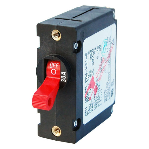 A-Series Blue Sea Systems Red Toggle Circuit Breaker - Single Pole 30A