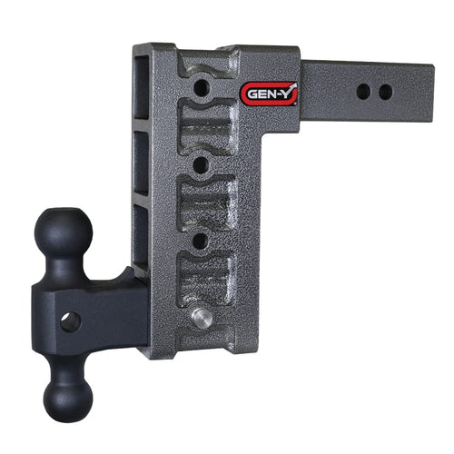 GEN-Y Hitch Tow Hitch - 2.5" Receiver for 9" Drop/Rise with 4 Adjustable Positions, Includes Dual Ball Mount and Locking Pin, 21,000 lbs Towing Capacity, 3,000 lbs Tongue Weight, Silver