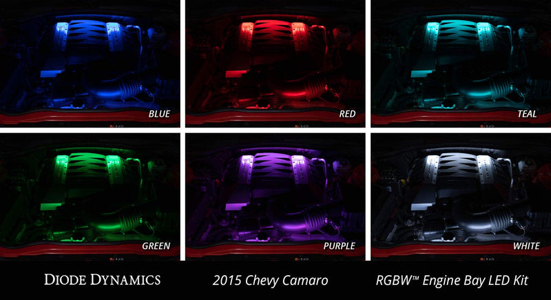 Diode Dynamics RGBW Engine Bay Strip Kit DD0444, 4pc, Multicolor