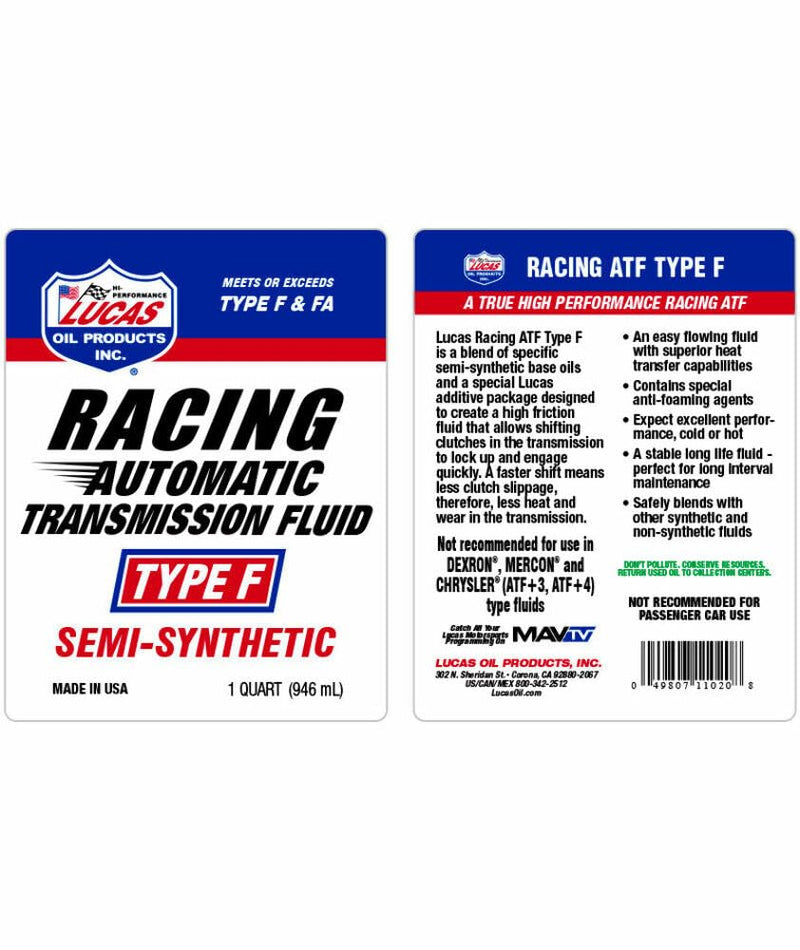 Racing Semi-Synthetic ATF Type F/6x1/Quart