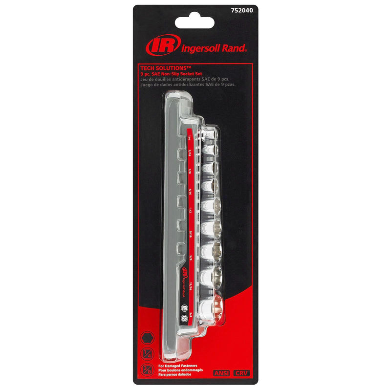 9 Pc. Ingersoll Rand Tech Solutions Non-Slip Socket Set - SAE- 752040