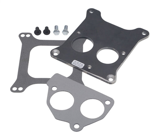 Trans-Dapt Throttle Body Performance Adapter, 1/4 in Thick, Gasket/Hardware, Steel, TBI Front Mount to Square Bore Intake, compatible with Small Block Chevy, Each