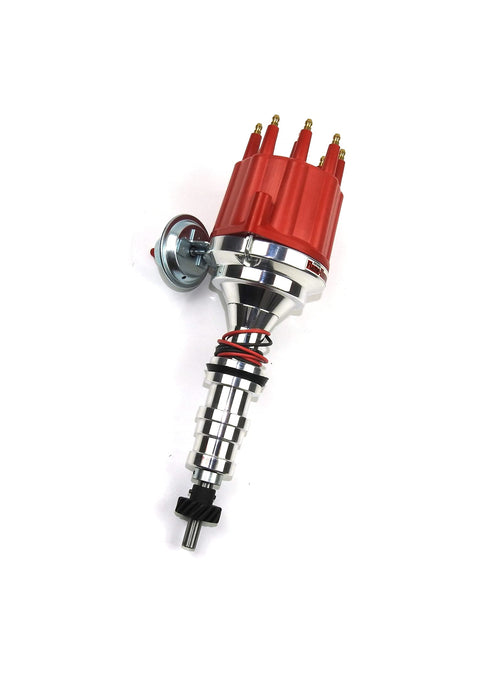 Pertronix D133711 Flame-Thrower Plug and Play Red Male Cap Vacuum Advance Billet Electronic Distributor with Ignitor II Technology for Ford FE 352-428