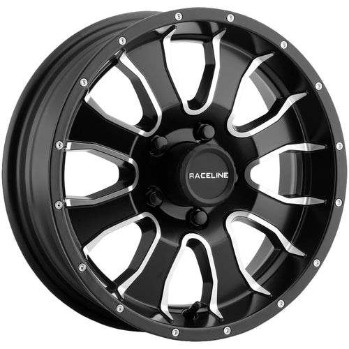 Raceline Wheels Mamba 860M Satin Black Machined Face Trailer Wheel (15 x 6. inches /5 x 127 mm, 0 mm Offset)