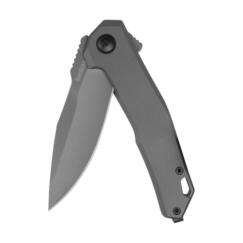 Kershaw Pocket Knife Helitack, Matte Gray Design, 3.26 Inch Stainless Steel Drop Point Blade, EDC with Assisted Opening, Contoured Steel Handle, Everyday Carry Pocket Knife for Men and Women