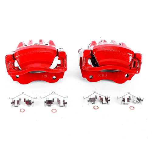 Power Stop S2774 Front Pair of High-Temp Red Powder Coated Calipers