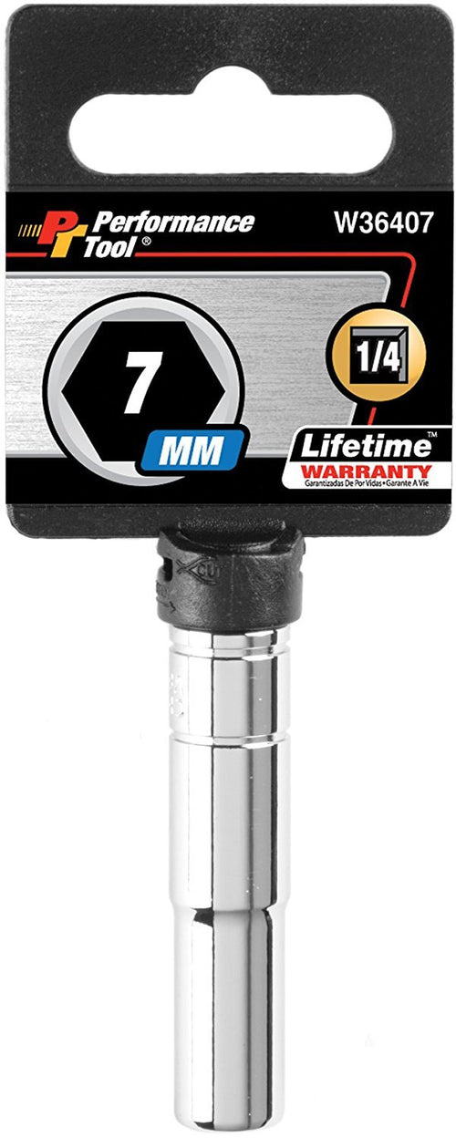 W36407 Performance Tool 1/4 Drive 6-Point Socket, 7mm