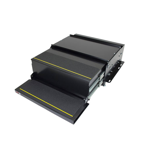 42 Series Kwikee Electric Step Assembly, Logic Control Unit, Power Switch Kit for RV, Travel Trailers, Hidden Light, 8.5" Step Rise, Anti-Slip Surface, 12V DC Motor, Steel Construction - 372779