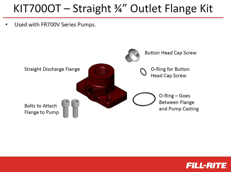 KIT700OT Fill-Rite 3/4" Outlet Flange Kit 700 Series