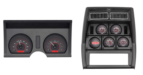 Dakota Digital Compatible VHX-78C-VET-C-R with 1978-82 Chevy Corvette Analog Dash Gauge System Carbon Fiber Style Red Backlighting