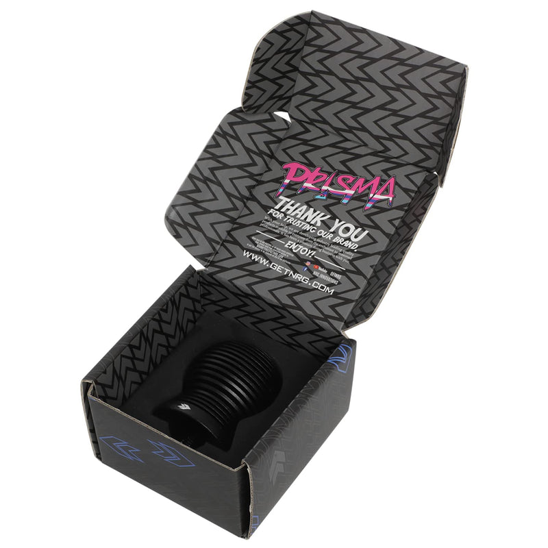 NRG Innovations Universal Aluminum SK-702BK Shift Knob with Thread Adapters, Heat Sink Spheric Style, 50mm OD x 65mm H, Black