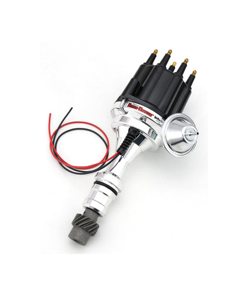 Pertronix D7110710 Black Flame-Thrower Vacuum Advance Male Cap Billet Electronic Distributor with Ignitor III Technology for Oldsmobile mobile V8