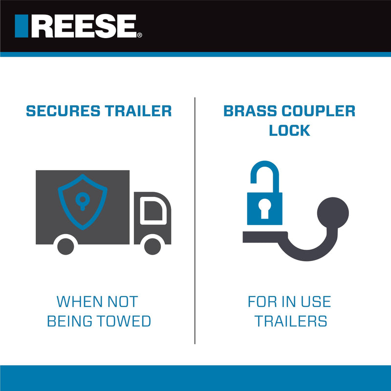 Towpower REESE 7014700 Trailer Hitch and Coupler Combo Lock Set, Fits 1-1/4 Inch & 2 Inch Square Receivers, 1/2 Inch & 5/8 Inch Pin Diameter