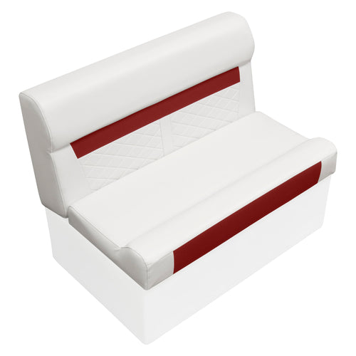 DLX100-1906 Wise DLX Series 37" Pontoon Bench Seat Cushion Set - White/Crimson Red