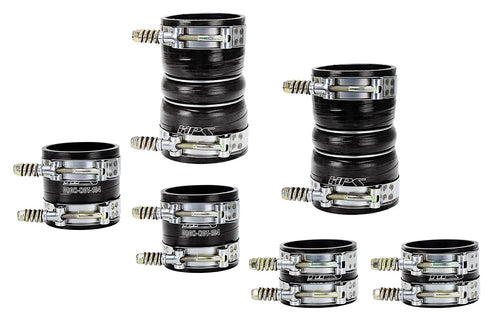 HPS Performance Black Ultra High Temp Silicone Reinforced Intercooler Hose Boots Kit Compatible for 2000-2003 Ford Excursion 1999.5-2003 F250 F350 F450 Superduty 7.3L PowerStroke Diesel, 57-1539-BLK