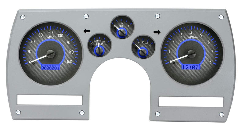Chevy Camaro VHX System, Carbon Fiber Face - Blue Display 1982-89