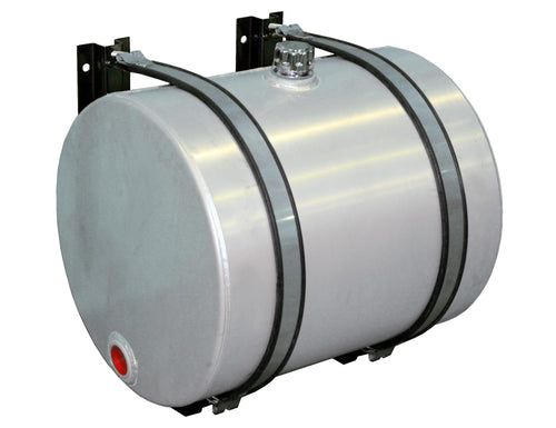 Buyers Products Side Mount SMC50A Cylindrical Aluminum Reservoir, 50 Gallons, 2 In. NPT Return Ports, Mounting Hardware, Straps & Filler Breather Unit Included