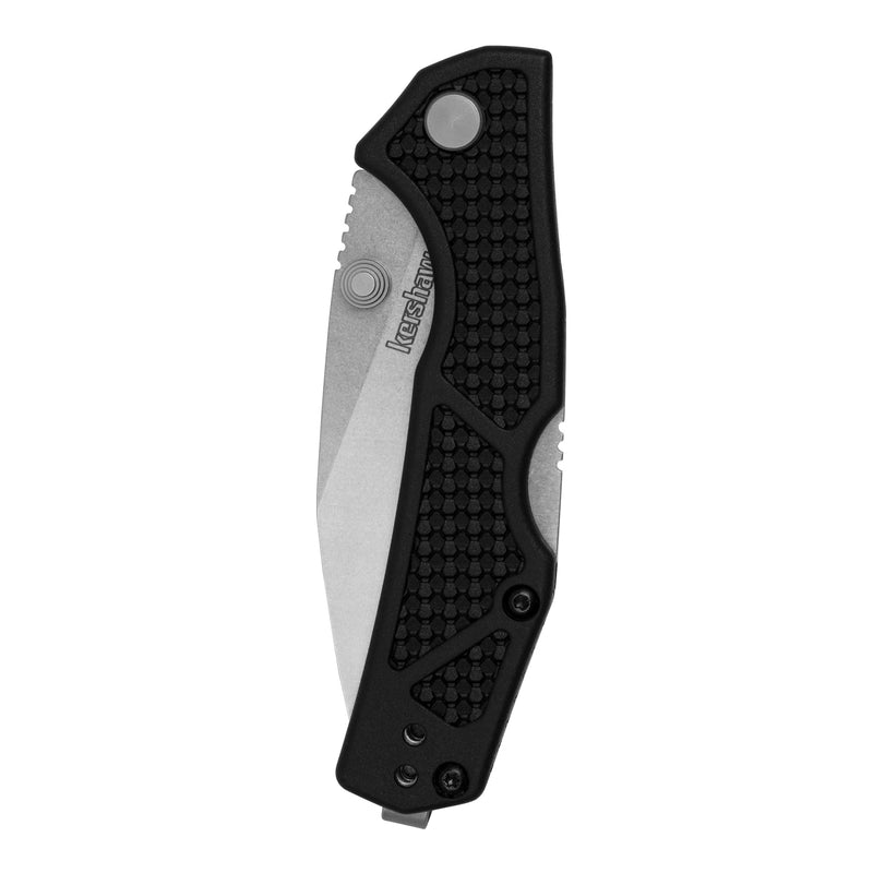 Kershaw Mid Lock Debris Folding Pocket Knife, Small 2.75 inch D2 Stainless Steel Blade with Mid-Lock, Manual Open with Thumb Stud, Deep Carry Pocketclip, Black Handle with Grey Stonewashed Blade