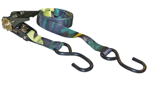 Camouflage Erickson 01419 1" x 10' Ratcheting Tie-Down Strap, 900 lb Load Capacity, (Pack of 4)